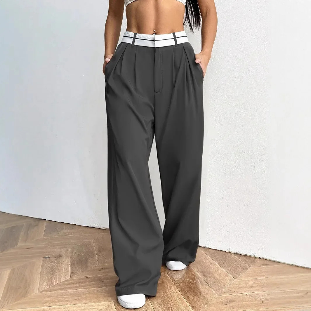 Pantalon de combinaison large lâche 2025 style confortable ajustement long pantalon pour les femmes élégantes à la mode Ae Stock Origin Chine 250