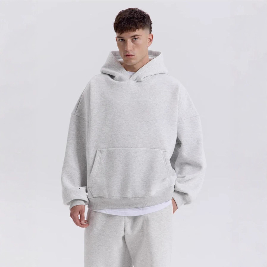 Men's Fleece Sweatshirt Solid Color Couple Pullover Loose Mid-Length Trendy Top hoodie