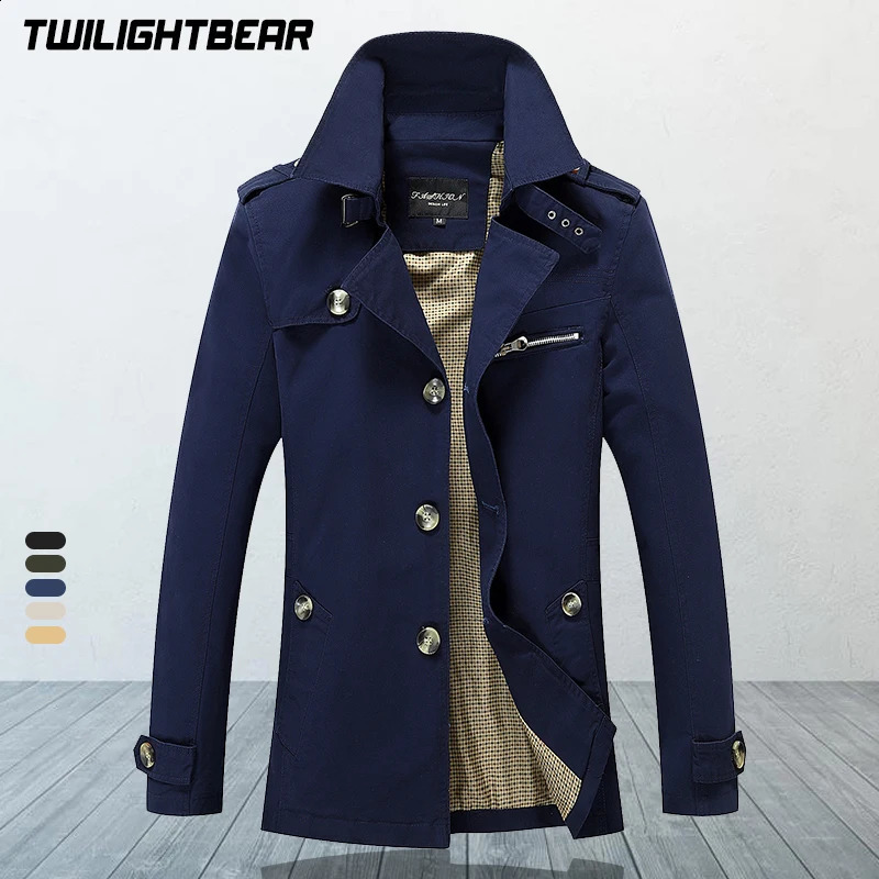 Oversized Trench Coat Men WindBreaker Solid Purer Cotton Casual Jacket Mens Clothing Pull Homme Coats 5XL A3F1306 250814