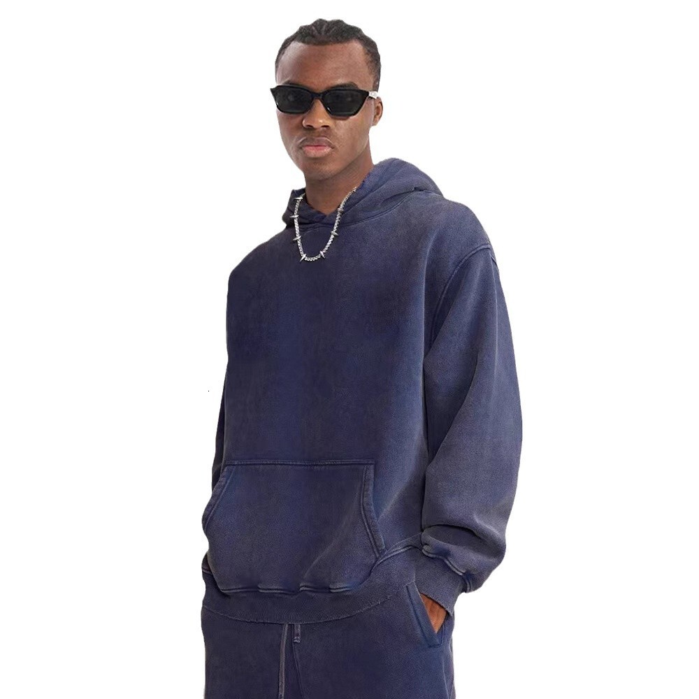 Autumn Winter Fleece Lined Thick hoodie Oversize Washed Vintage Hoodie Loose Trendy Unisex Sweatshirt