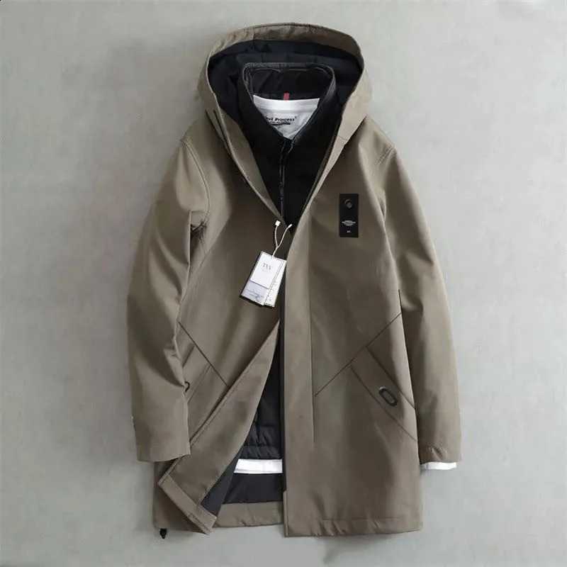 Spring and Autumn Fashion Trend In Long Sports Trench Coat Mens Casual Loose Large Size High Quality Hooded Jacket 4XL 250814