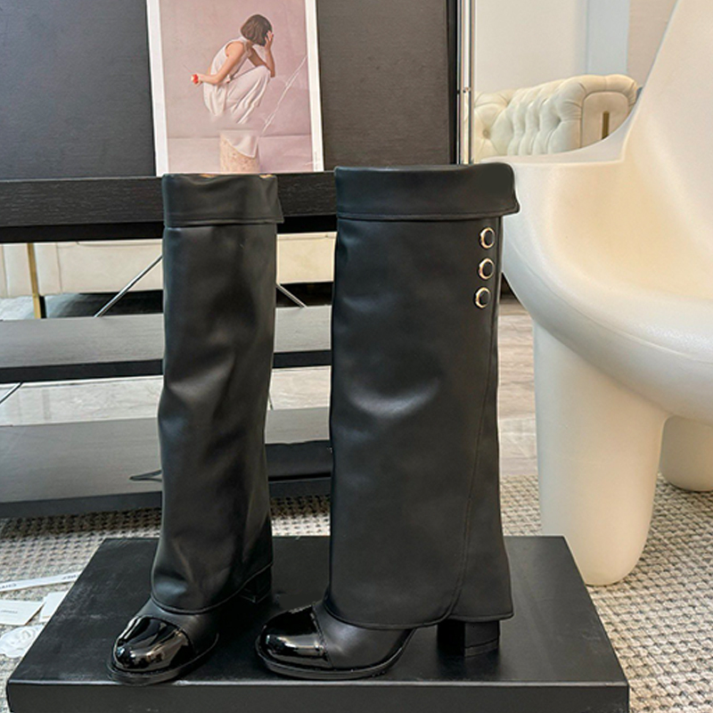 50 Off Designer Boots Shark High Boot New Chunky Pant Designer Women Long Autumn Winter Heel Fashion Western Knight Slip On Boots Over The K
