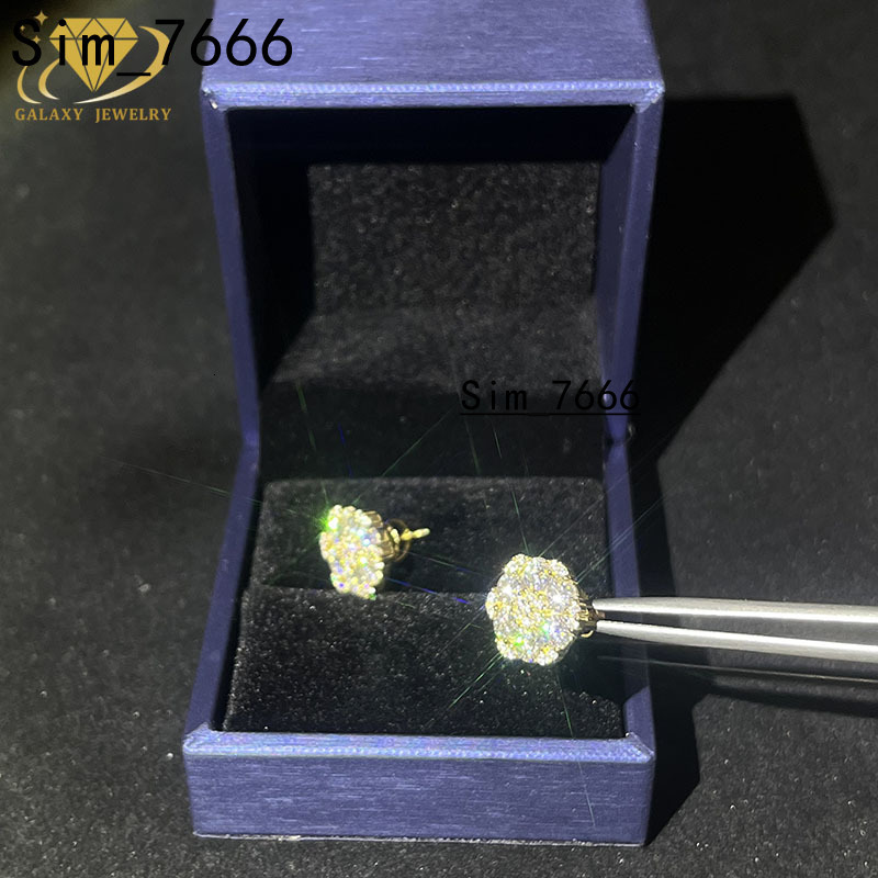 Customize Personality Classic Round Cut VVS D Color Moissanite Stud Earrings 925 Sterling Silver Wholesale Price