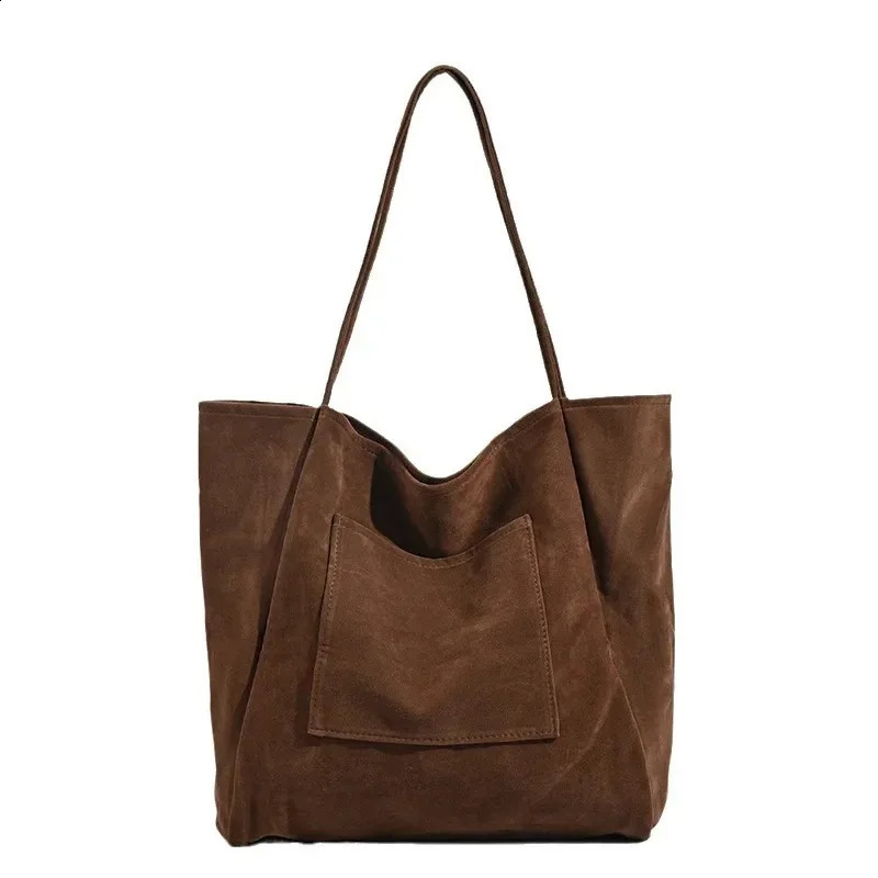 Automne / hiver grande capacité Chamois Leather Style inactif Sac à bandoulière artistique Étudiant artistique Sac à main grand shopping ba 25081