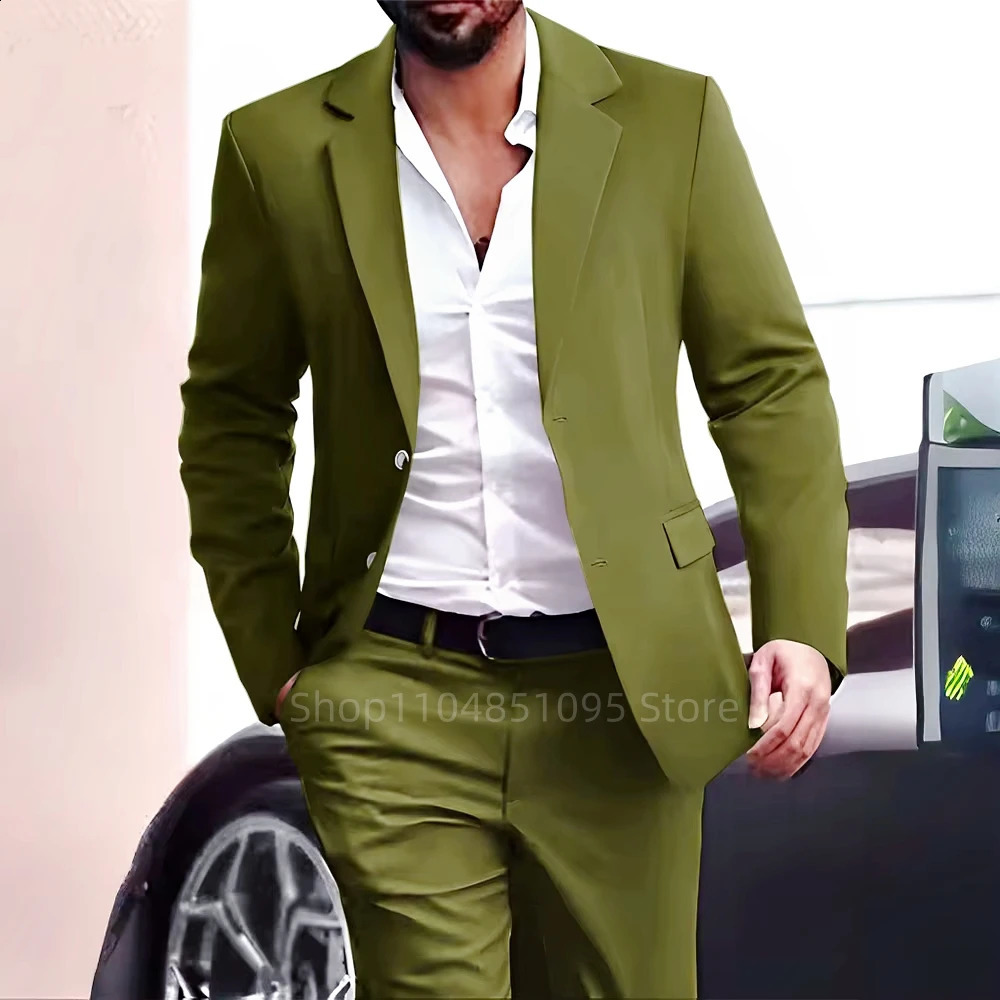 Costume de combinaison de haute qualité ensemble notch bacque blazer pantalon 2 pièces robes de mariée slim fit smoking soirée de fête de fête de
