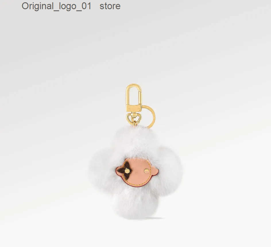 Furry Sunflower Keychains for Women - Cute Designer Stainless Steel Bag Charms Pendant Accessories and Lanyards Z250814