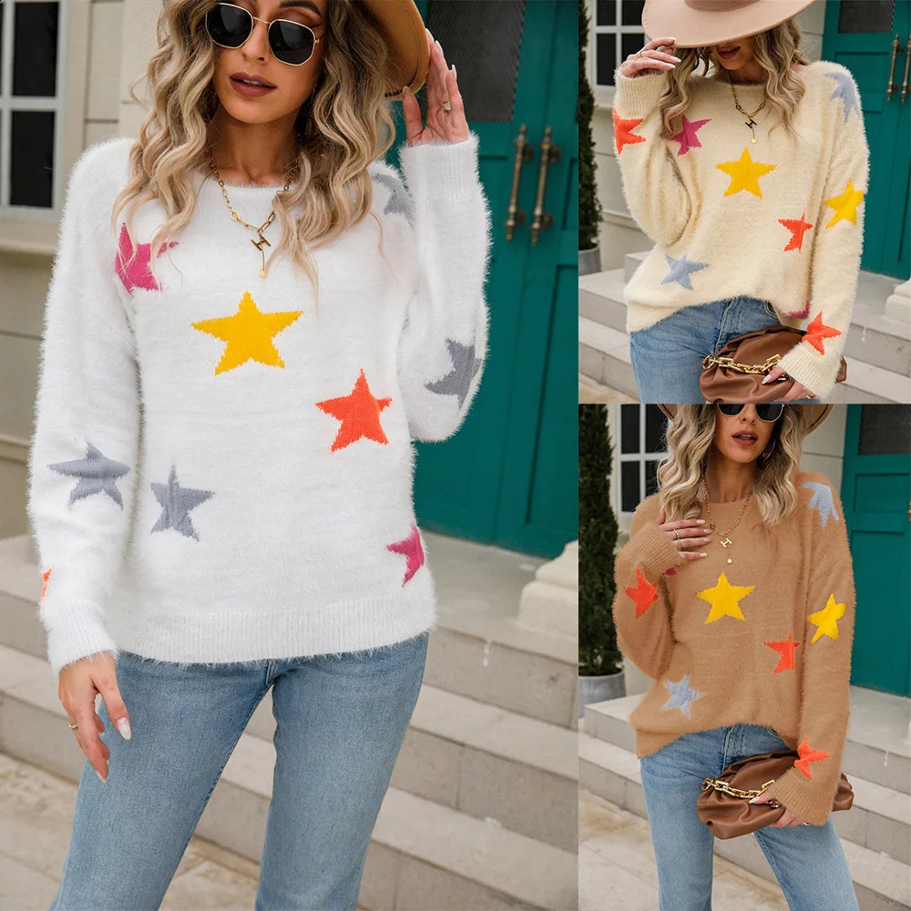 Autumn And Winter Round Neck Base Mink Fur Plus Size Womens Knitwear Sweater Women 250811