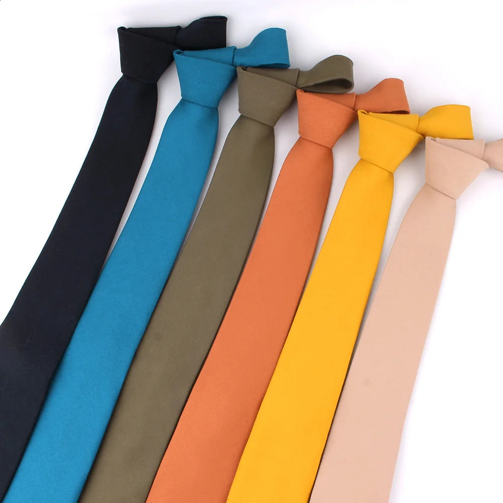 Solid Color Ties Groom Necktie For Wedding Party Boys Girls Neck Tie Skinny Necktie For Men Women Neck Wear Cotton Ties Gravatas 250815