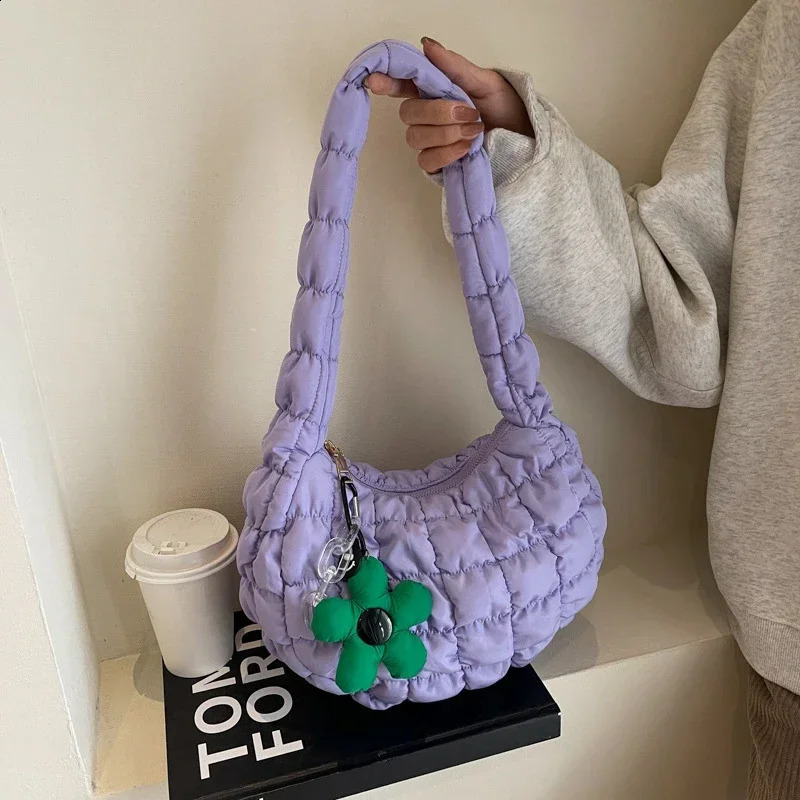 Womens Bag Korean Version Sweet Girly Style Shoulder Bag Fashion Casual Bubble Dumpling Bag Fold Cloud Bags Fashion Exquisite250813