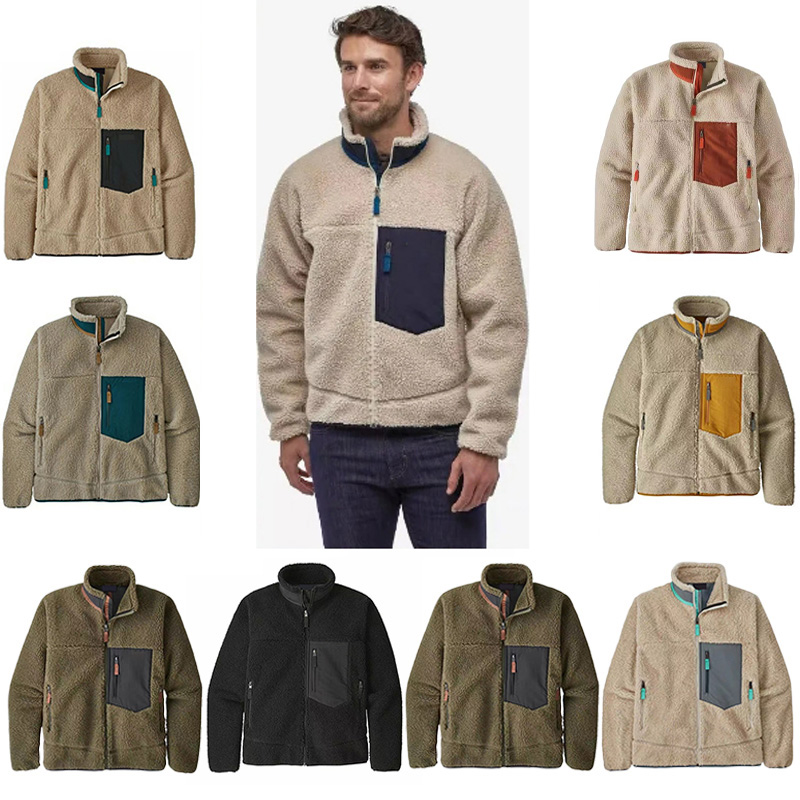 Designer Fleece Jacket Mens Zip Up Jacket Thick Warm Down Classic Retro Antumn Winter Couple Models Lamb Cashmere Pattagonia Fleece Coat Outdoor Str