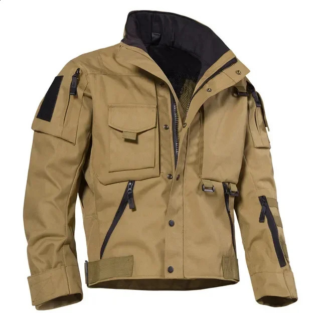 Plus Size Military Tactical Jacket Men Waterproof Multifunctional Pocket Casual Bomber Jacket Male Outwear Spring Autumn S-3XL 250811