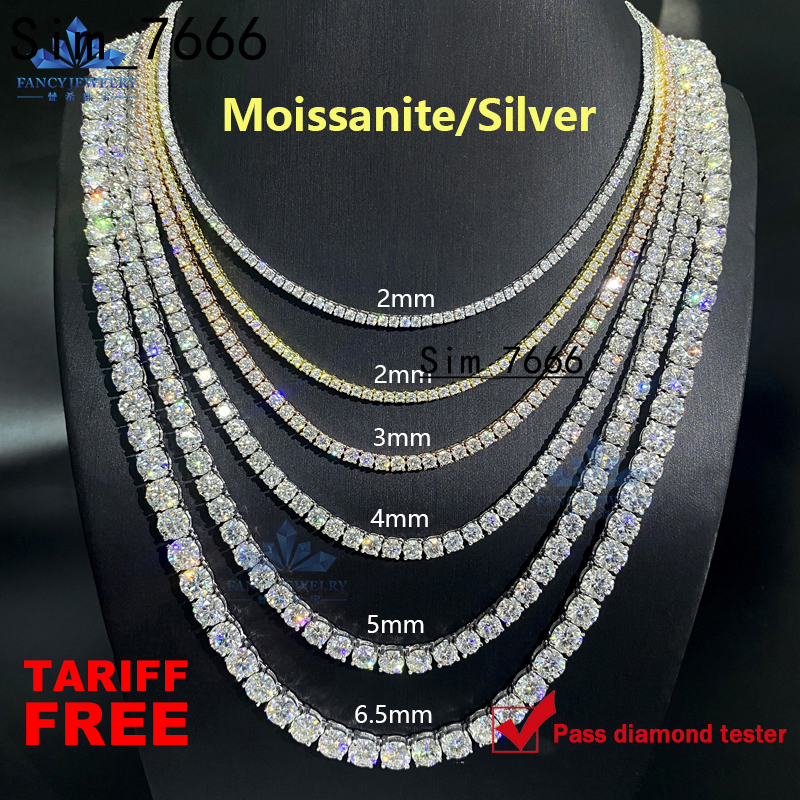 Fancy Tennis Chain Bracelet 10K White Gold Plated Lab Grown Diamond CVD HPHT Shape Elegant Bangles Weddings Parties Gifts