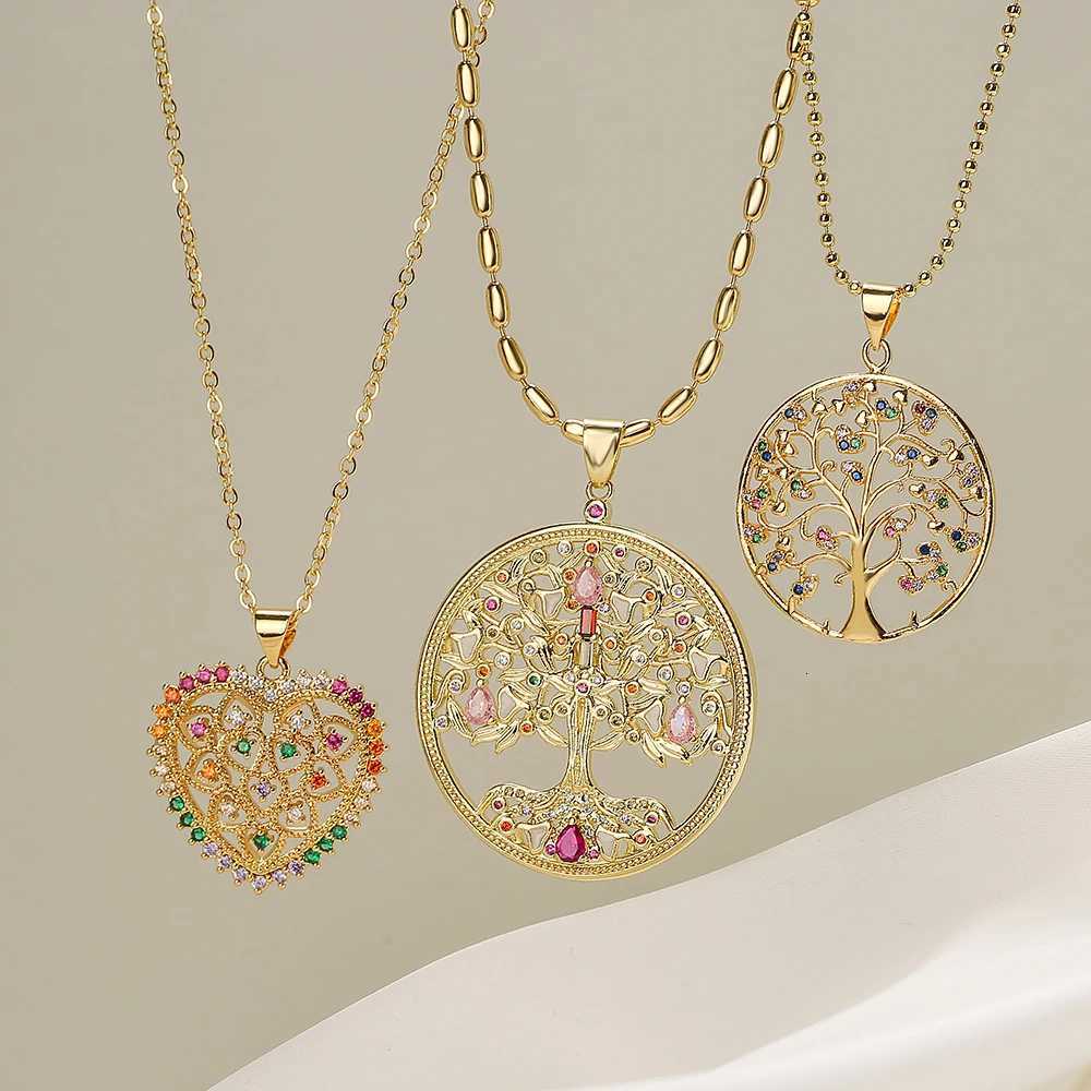 igh Luxury Life Tree Pendant Necklaces For Women Girls Hip-hop Design With AAA Cubic Zirconia Elegant Party Jewelry XJ250816