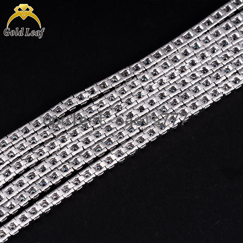 Manufacturer Wholesale GRA Certified 925 Silver Popular Hip Hop Jewelry 2mm-6.5mm Moissanite Bracelet Tennis Chains