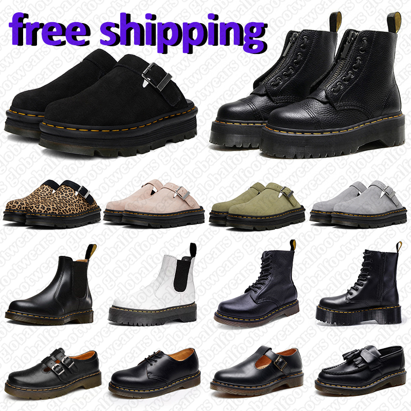 Free shipping leather boots designer for men women waterproof platform boots lightweight black white antiskid boots