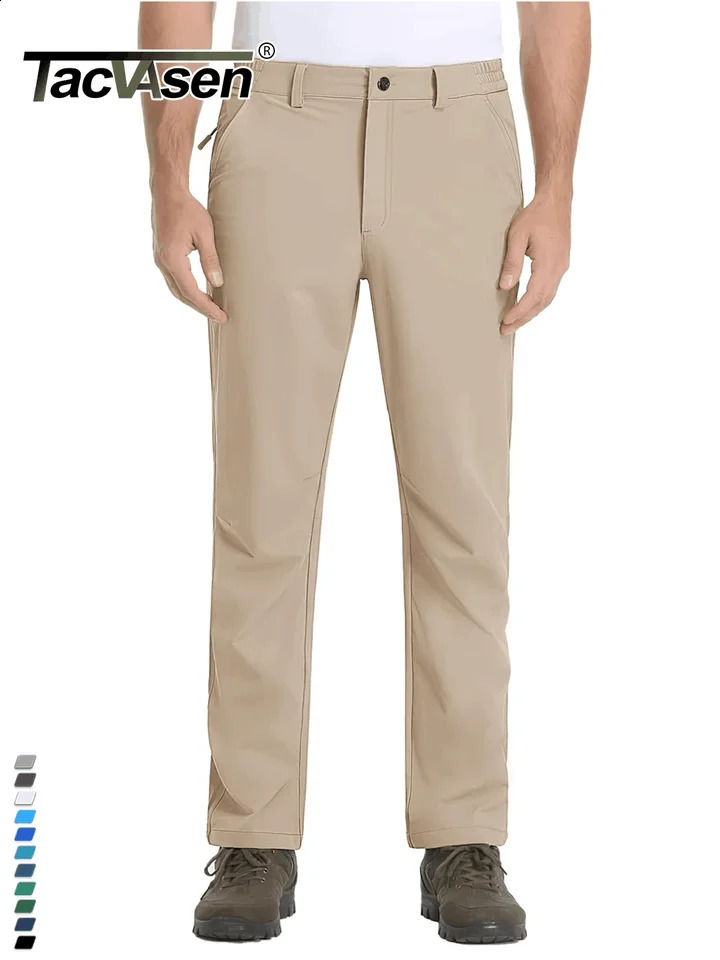 TACVASEN Summer Quick Dry Hiking Pants Mens Lightweight Golf Pants Ripstops Nylon Work Cargo Trousers Sports Pants Zipper Pocket 250808