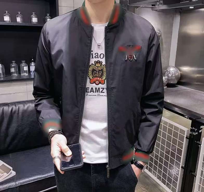 Fashion Designer Mens Jacket Windbreaker Stand Collar Zipper Up Man Coats Spring Autumn Bomber Embroidery Jackets Casual Clothes