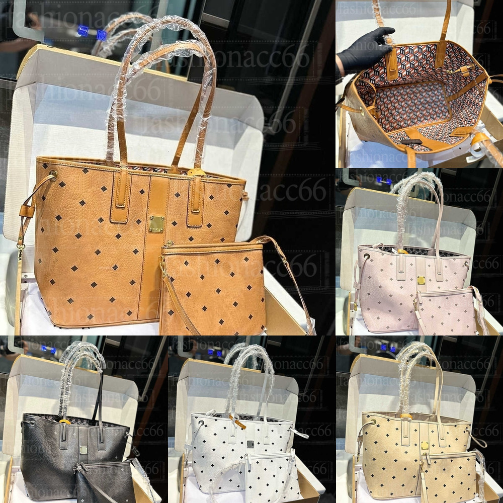 Totes Designer Femmes Inside Out Reversible Liz Tote Sac CM Hypnotic Cubic Match Toated Canvas Nappa Leather Trims Sacs Lady Shopper avec Purse P