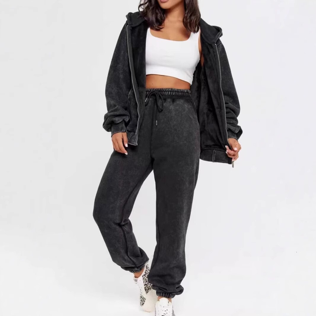 Cabille lavée pour hommes, style américain, ligneuse de toison, courte, veste, unisexe, sweat à sweat d'automne 2025 et couple d'hiver