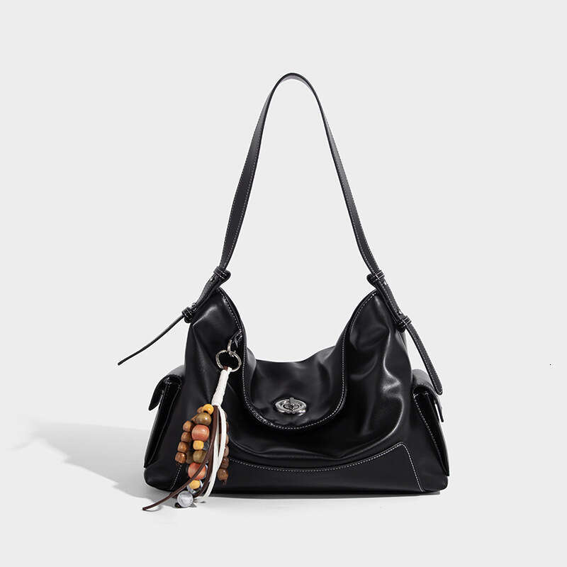 Designer handbag women's single shoulder and double shoulder retro suede large capacity bag 2025 new model