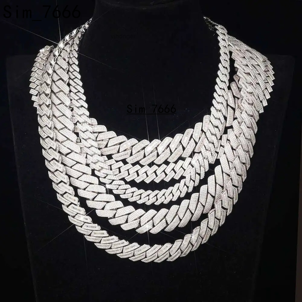High Quality Custom Hip Hop Diamond d Vvs1 Jewelry 18k Gold Plated 8mm 15mm 20mm 22mm Moissanite Cuban Link Chain