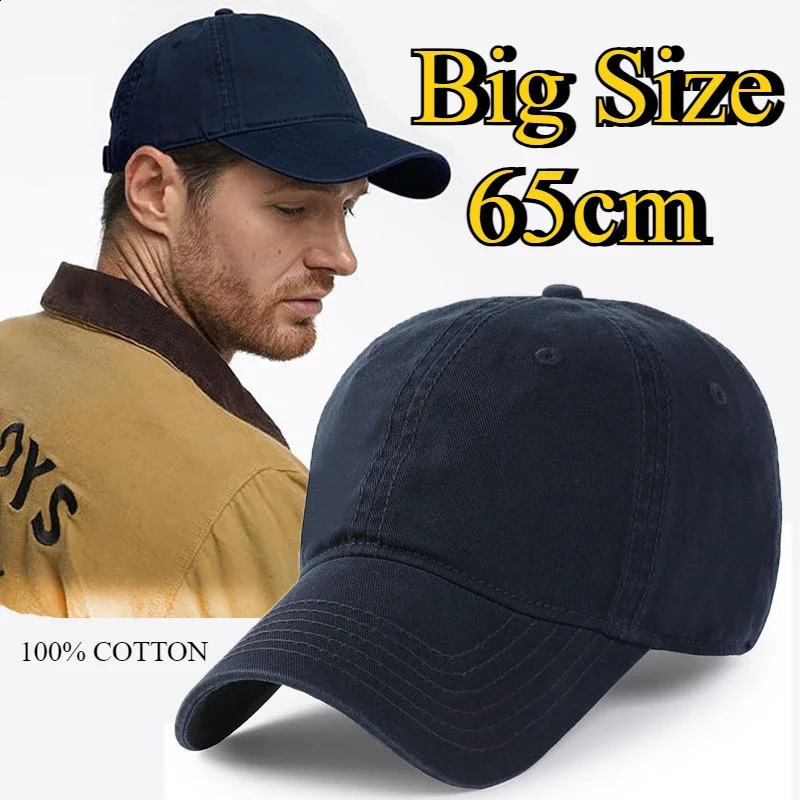 Summer Big Size Baseball Caps Large Head Man Soft Cotton Plus Size Sport Cap Lady Sun Hat 56-60CM 60-65CM XXL 250812