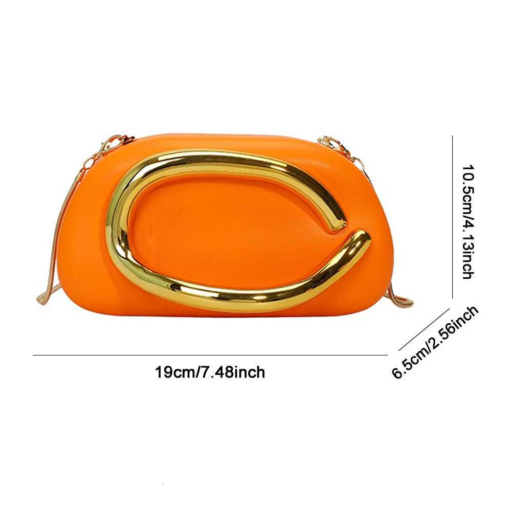 Women PU Leather Trendy Clutch Purses Solid Color Metal Decoration Evening Bag Hand-held Shoulder Clutch Bag for Wedding Party W250816