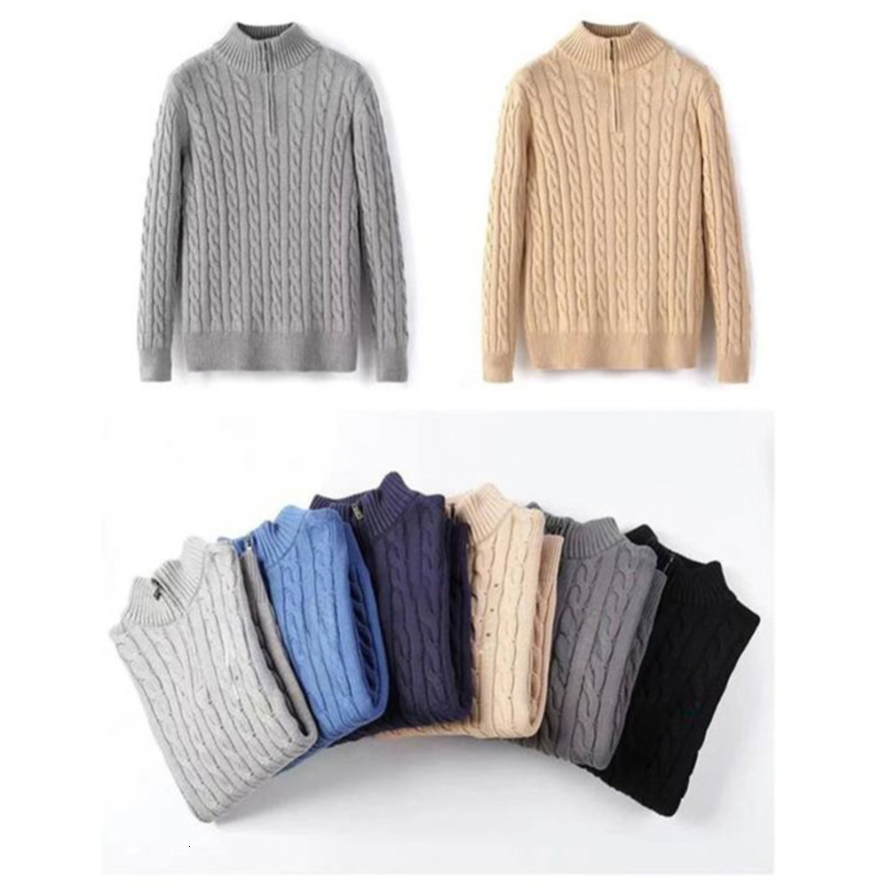 2025 Mens Designer Sweater Shirts Thick Half Zipper High Neck Warm Pullover Slim Knit Knitting Jumpers Cotton Sweatshirt phqx