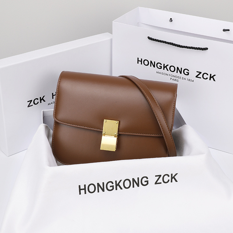 Genuine Leather Women's New Trend Niche Single Shoulder Crossbody Box Tofu Bag