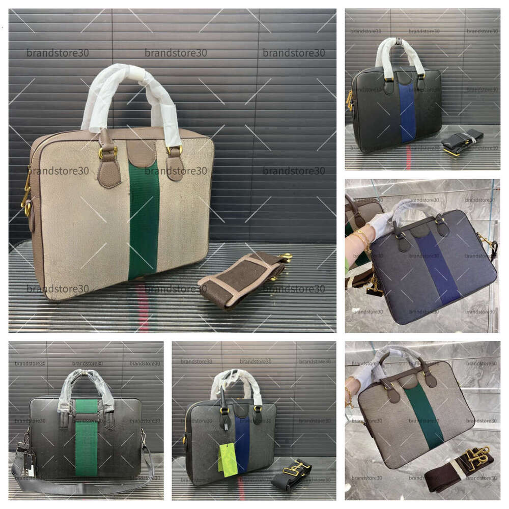 2025 best-selling designer laptop bag, solid color letter metal design, large capacity leather briefcase, business men's Christmas men's h