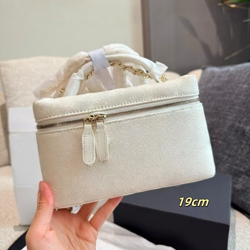 luxury bag makeup bag L P crossbody bag handbag chain Bag luxury bag cosmetic bags pouch bags women's handle box shoulder 19cm caviar cowhide D