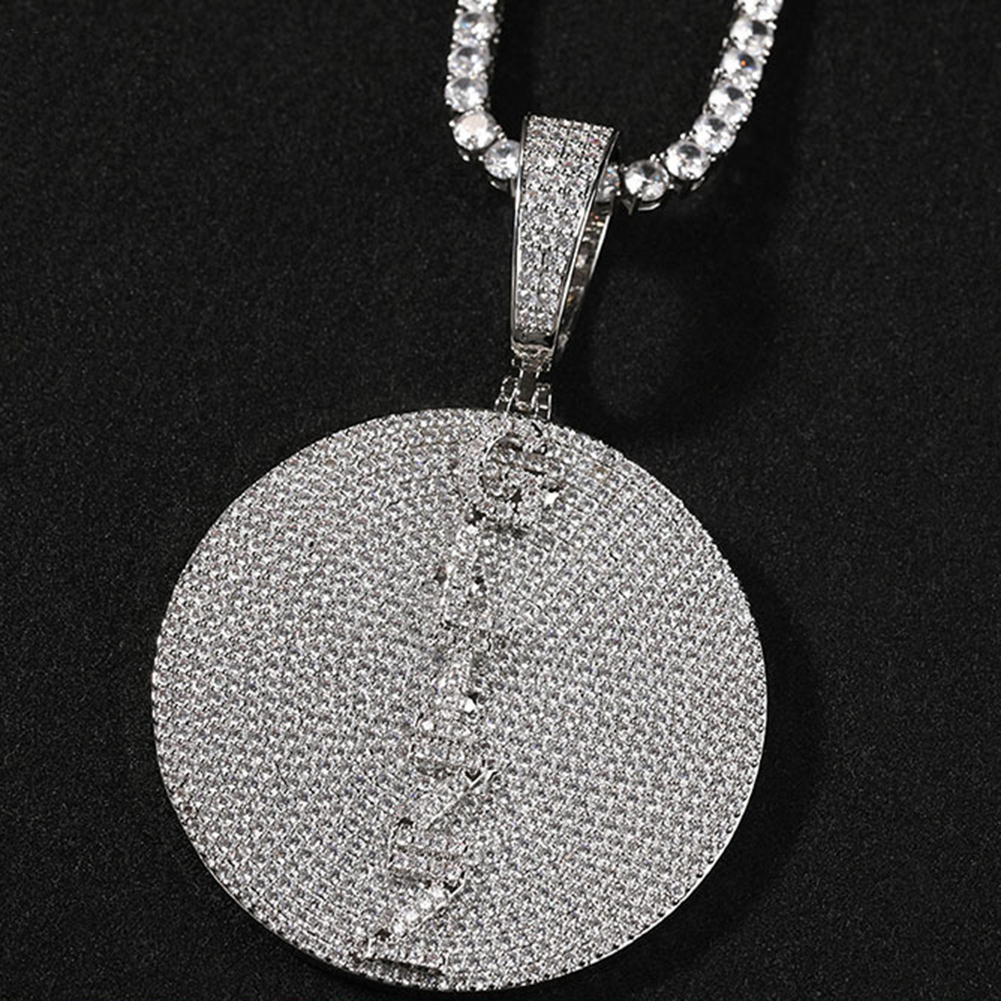 Hip Hop Mini A-Z Letters Big Disc Pendant Collier 5A Zircons Femmes Bijoux pour hommes