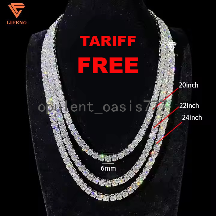 Cheapest Price D VVS Moissanite Tennis Chain S925 Silver Pass Diamond Tesst Fine Jewelry Tennis Chain Necklace Bracelet