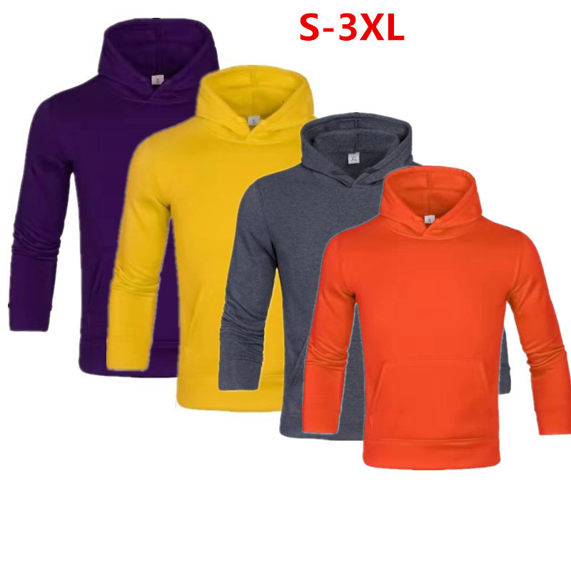 Spring and Autumn Men's Hooded Fleece Hoodie hoodie Solid Color Blank Sweatshirt for Men