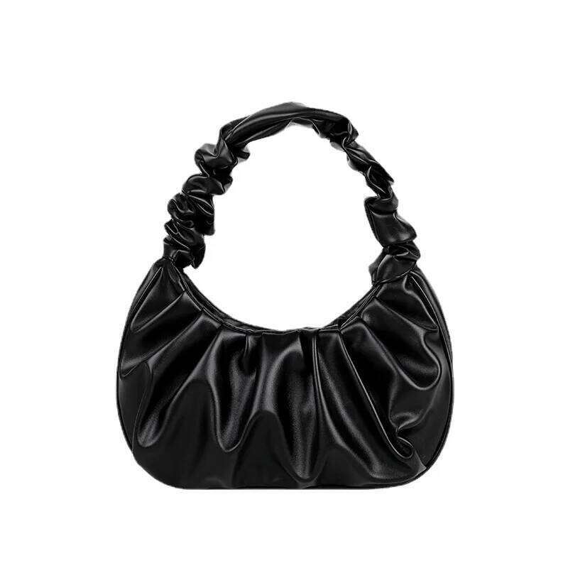 Designer Bags Fashion Pleated Handlebags For Women PU Leather Solid Color Leisure Armpit Bag Shopping Shoulder Bags Dumpling Handbag