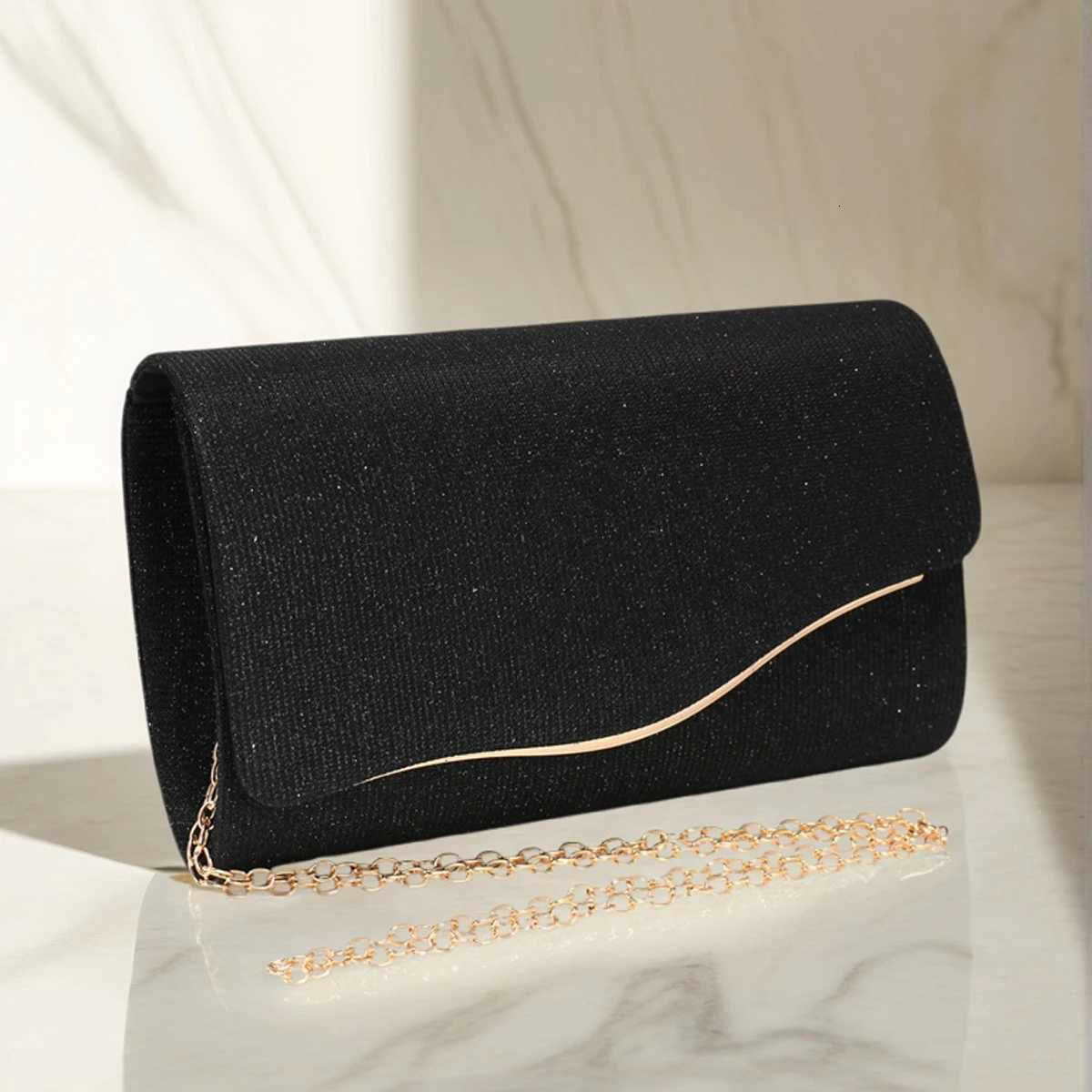 Sacs de soirée des femmes paillettes Fashion Black Color Dame Party Robe Girl Banquet Sacs d'emploi avec chaîne d'épaule Messenger Purse W250816