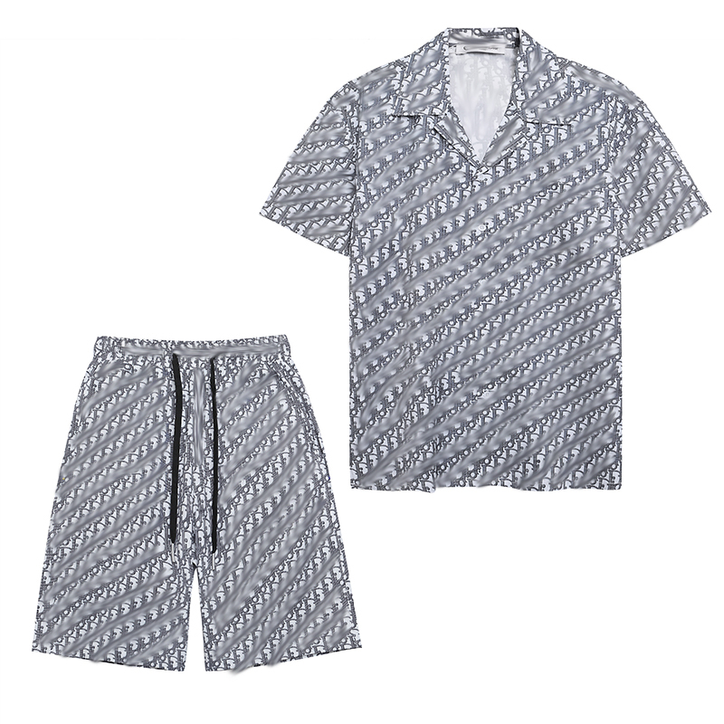 Men's Summer Shorts Set Quick-Dry Short Sleeve Shirt Elastic Waist Shorts Lightweight Breathable for Beach Gym Casual Wear for swim d3