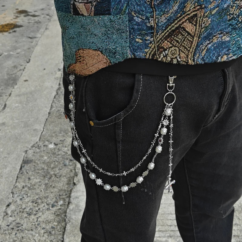 2025 Model Pearl Pants Chain Fashionable Men And Women Ones Waist Accessories Multifunctional Packet Chain Pendant250812