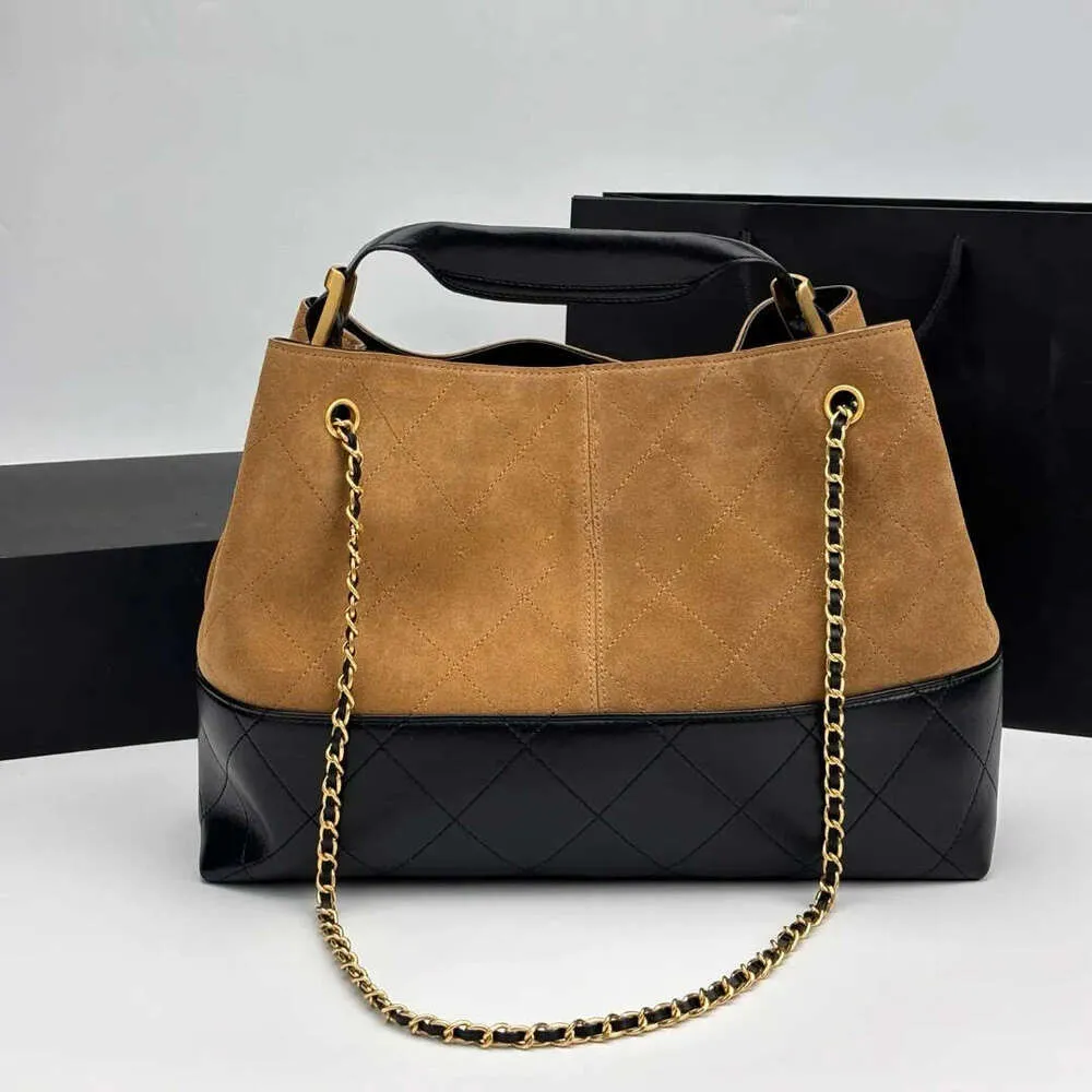 Dames Designer Tote Suede Double Chain Crossbody Géné Support Général 25A Portefeuille d'épaule pour femmes Retro Brown Dia Grid Sac à main sac à