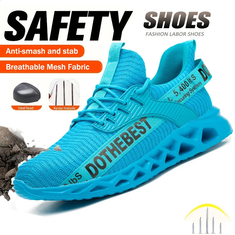 Chaussures de sécurité Men pour les baskets de travail Femmes Hommes Steel Toe Chaussures de travail Chaussures de protection Sécurité Légères an