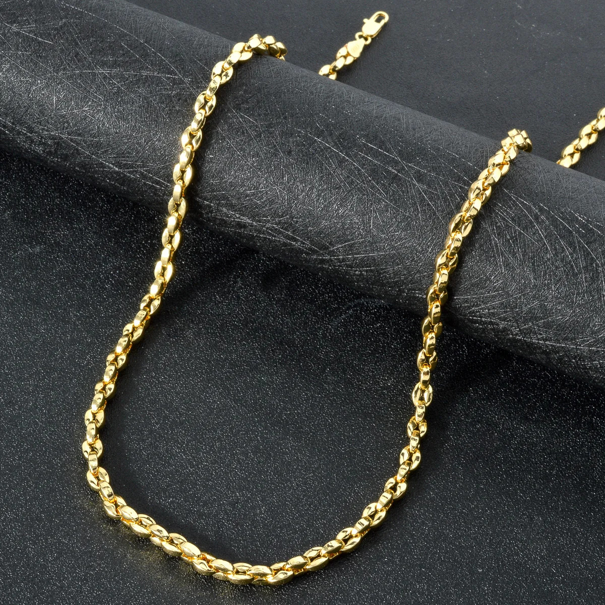Hiphop Punk Curb Cuban Necklace for Men 18K Gold Color Italian Copper Necklace Fashion Wedding Engagement Jewelry Accessories 250812