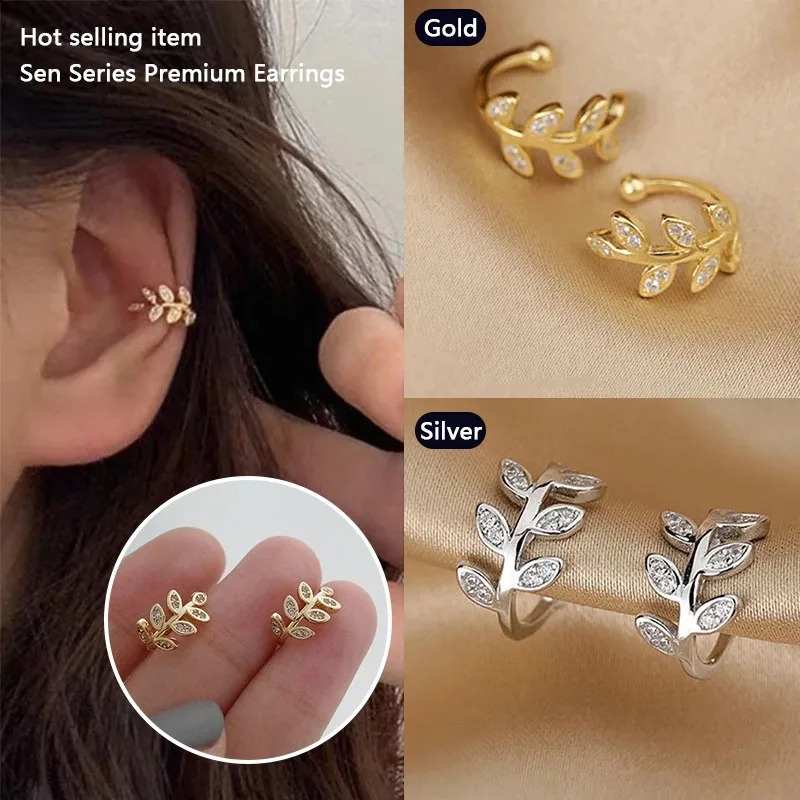 1pc Clips d'oreille en métal mignon sur la boucle d'oreille pour les femmes Girls Pas de fausse boucle d'oreille de cartilage de piercing Sonne d