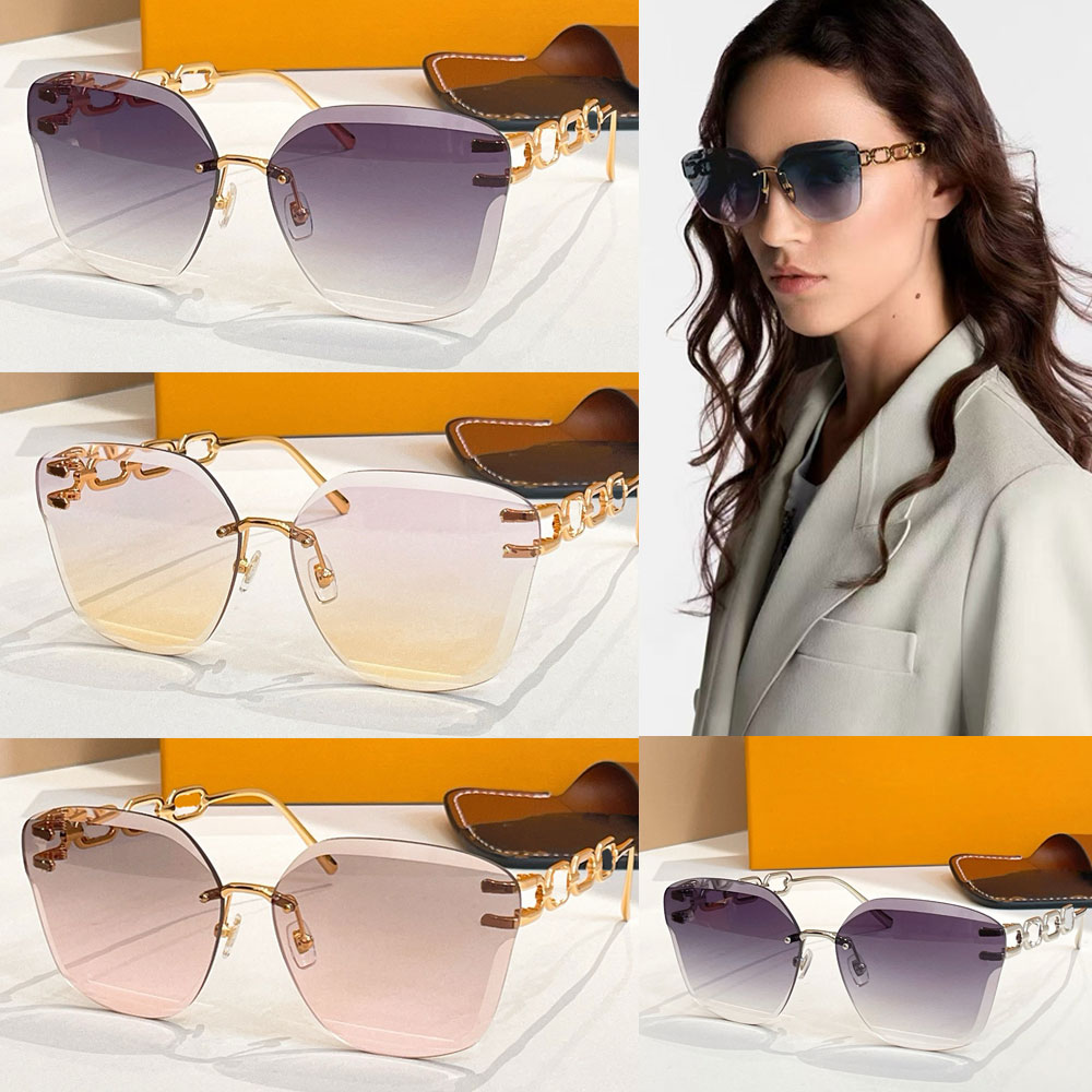 Z2141U Jewel Cat Eye Sunglasses brand womens designer rimless frames sunglasses Gold toned hardware classic iconic glasses UV400 Protection with box