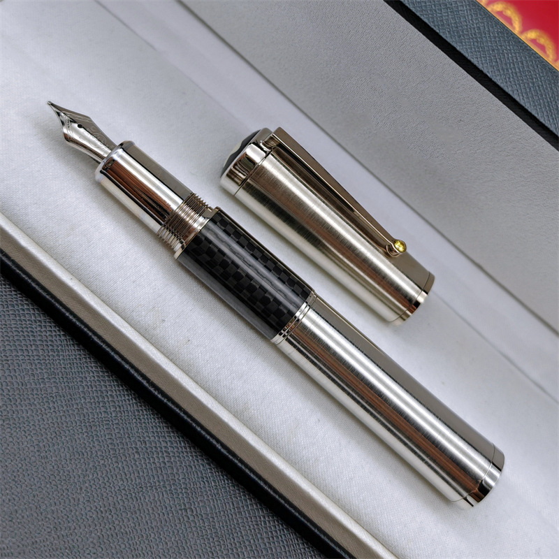 wholesale Great Mahatma Gandhi Limited Edition Fountain Ink Pen Signature Design Black Carbon Fiber And Titanium Metal Rollerbll Pens Luxury Writing