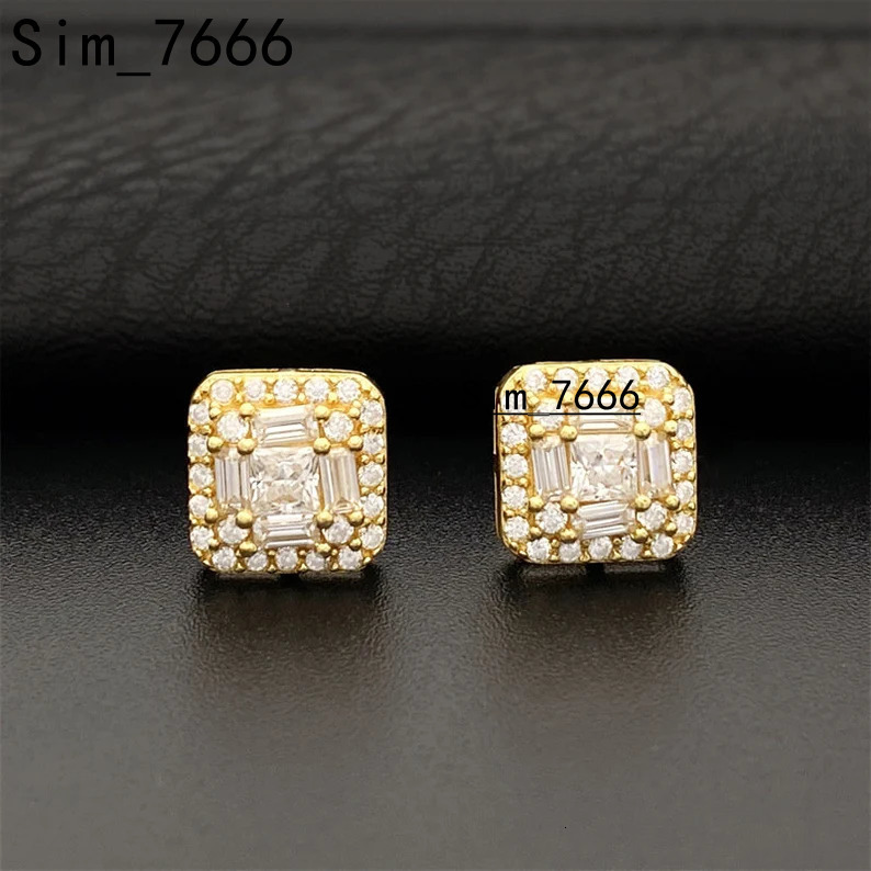 Pass Diamond Tester VVS Iced Out Moissanite Stud Earrings 925 Silver Custom Moissanite Earrings