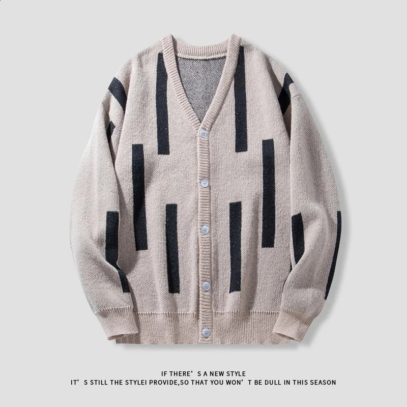 Couple japonais rétro en vrac de cardigan tricots pour hommes manteau printemps et utum tendance décontractée pour les hommes 250813