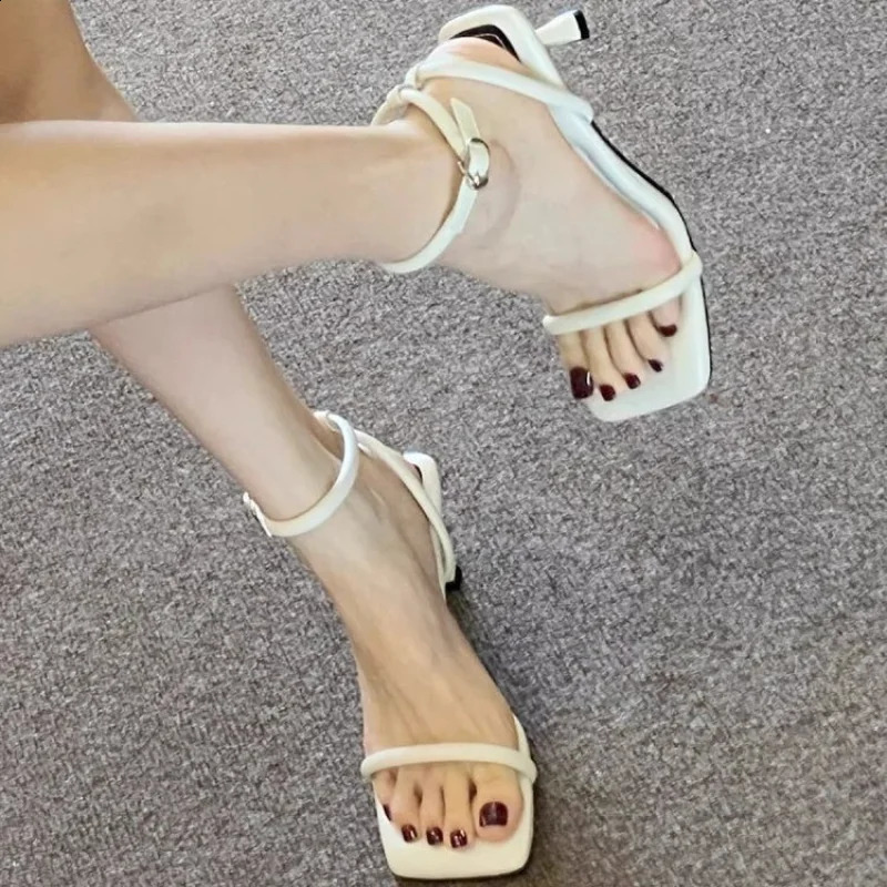 Women High Heel Sandals Summer Casual Female Woman Square Heel Open Toe Strap Wedge Shoe Elegant heels 250814