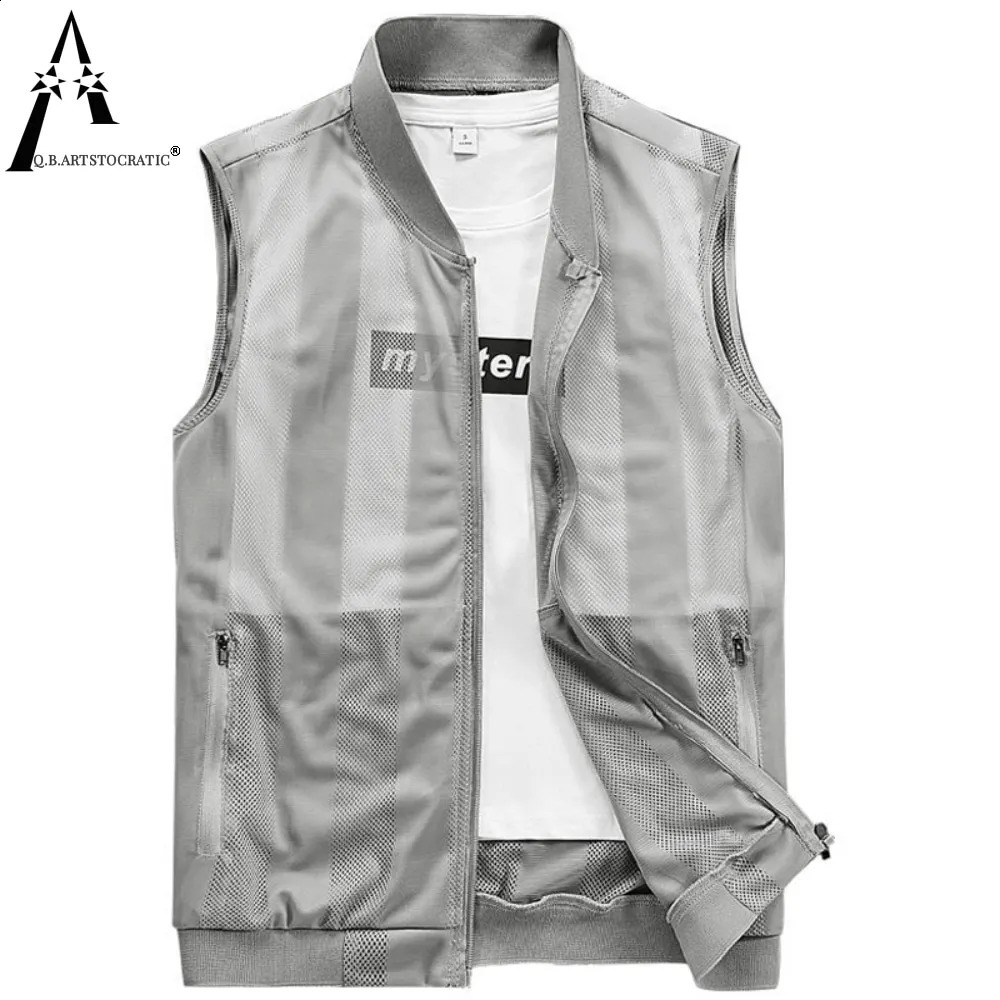 Summer Mesh Quick-Drying Vests Male Breathable Multi-pocket Mountain Climbing Fishing Vest Work Sleeveless Jacket Men Clothing 250811