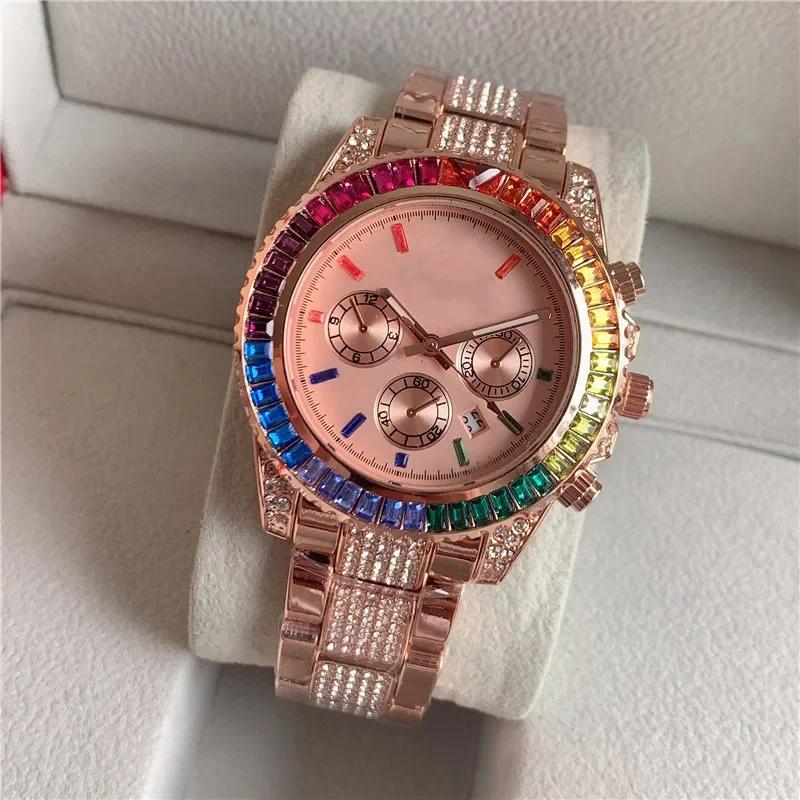 Fashionable colored diamond high-quality men's quartz watch ONOLA silicone strap waterproof watch clock men free shipping