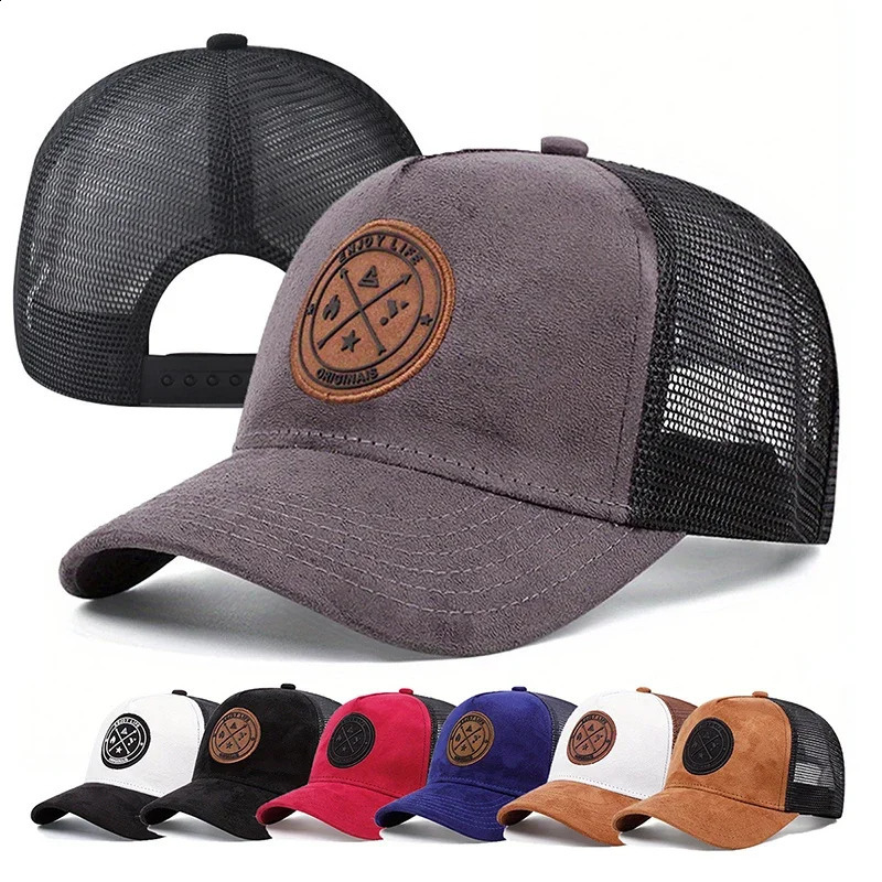 Summer Mesh Baseball Cap Women Men ENJOY LIFE Letter Patch Hat Casual Breathable Unisex Street Hip Hop Trucker Caps 250812